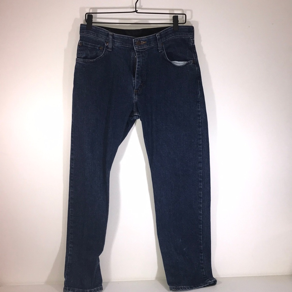 Wrangler, Dark Blue, Regular Fit, Straight Leg, Flex Fit Waistband, 32W X 30L